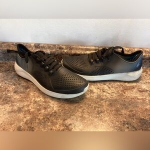 Literide Crocs Men’s 11 Black Lace Up Lightweight Beach Travel Comfort